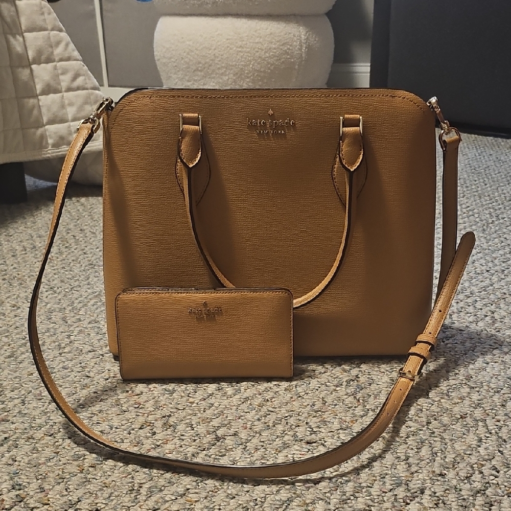 Kate Spade Brown Satchel and Wallet Set
